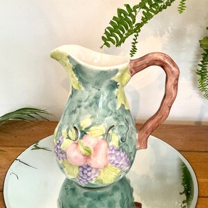 Vintage Ceramic Fruit Jug, Pastel Decor, Kitchen Display Vase