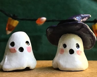 Halloween Ghost Figurine, Polymer Clay Figurinine, Halloween Clay Figurine, Ghost Witch, Ghost Witch