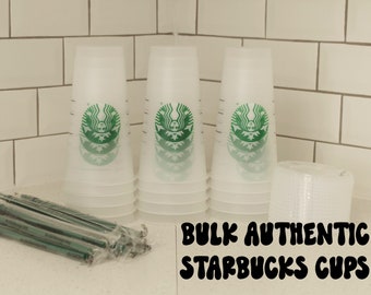 Bulk Reusable Starbucks Cold Cup with straw and lid, Wholesale Starbucks Venti Cup for Crafters,Bulk Reusable Coffee Cup