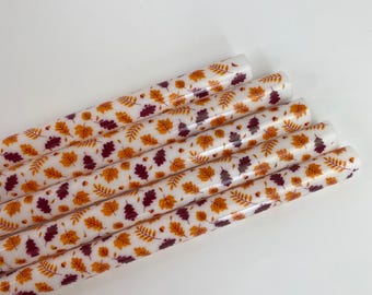 Reusable Fall/ Autumn leaves Drinking Straw, Set of 5