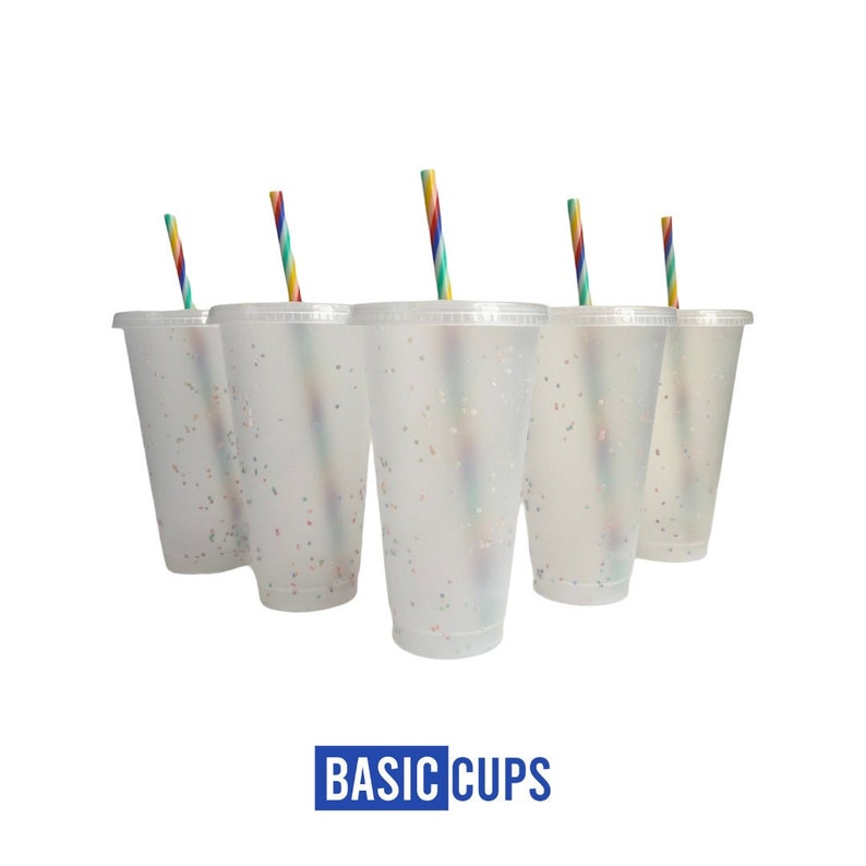 Confetti Color Changing Cold Cup 24 Oz Cold Cup With Rainbow Etsy Canada