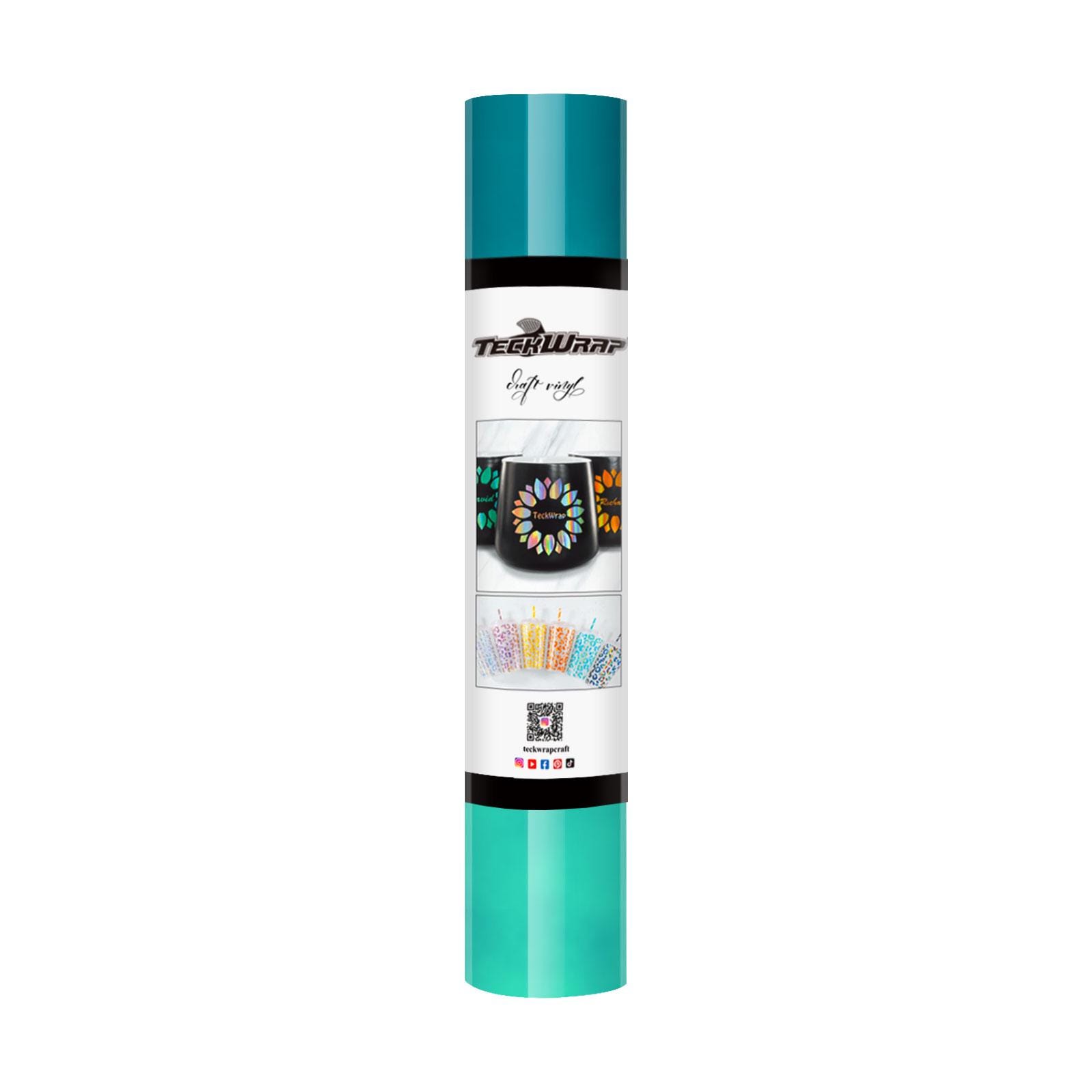 Teckwrapcraft Heat water activated color changing vinyl roll 12 x 5 feet- Green to Blue, Heat Pink