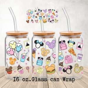 Theme park Treats 16 oz. Glass Can Permanent Waterproof Vinyl Wrap