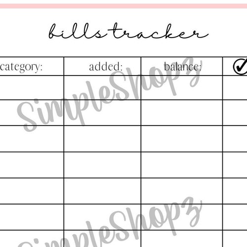 Digital A6 Bills Tracker Template Etsy Digital A6 Bills Tracker Template Etsy
