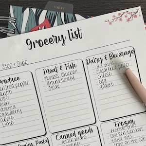 Digital- Grocery List Template