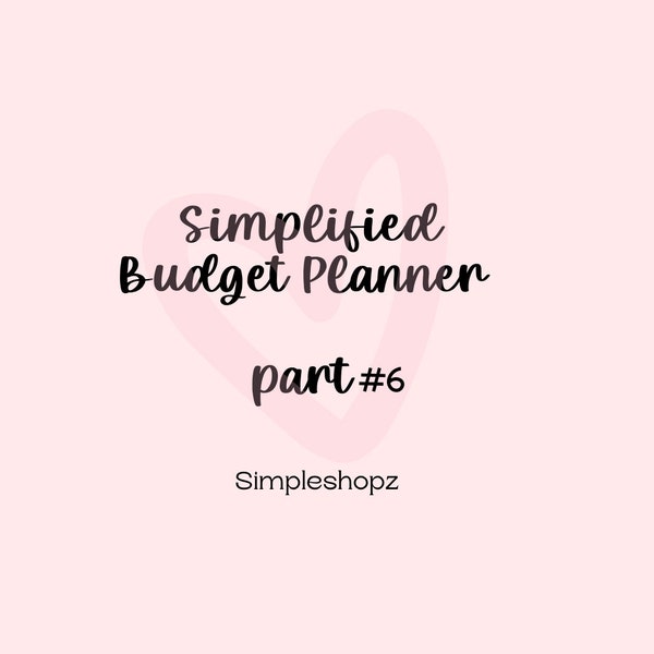 6-9 Simplified Budget Planner