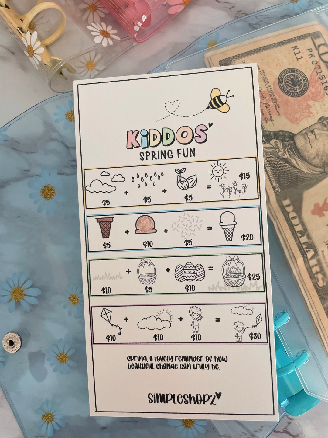 Kiddos Spring Saving Template - Etsy