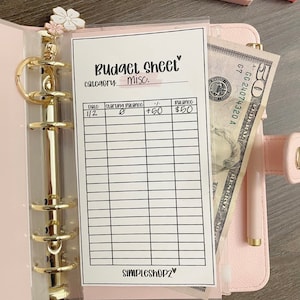 New Digital A6 Budget Sheet