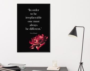 One must always be different Fashion Quote Wall Decor Print | Empowering Quote Wall Art | Fashion Poster | Fashion Quote Print