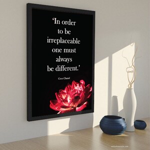 Coco Chanel quote muurdecoratie afdrukbaar | Bekrachtigende quote muurkunst | Modeposter | Modecitaat afdrukbare digitale download A5, A4, A3