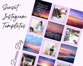 24 IG Post Templates, Premade Entrepreneur Quotes Posts, Girl Boss Fashion Blogger Instagram Canva Templates, Social Media Engagement Posts