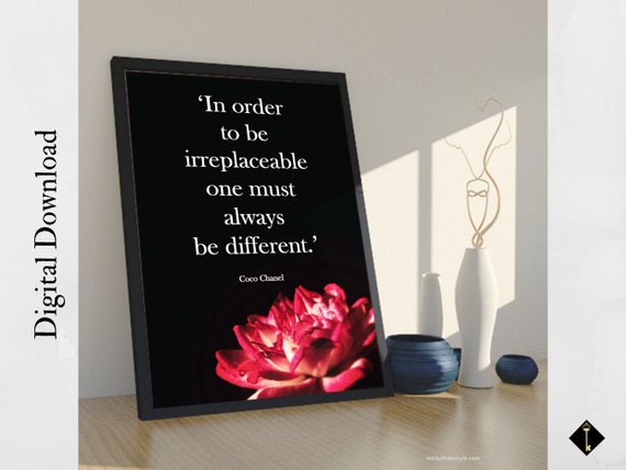 Coco Chanel Quote Wall Decor Printable Empowering Quote Wall 