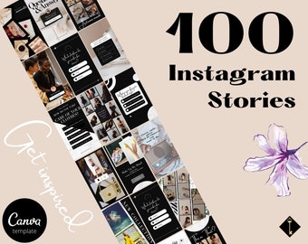 100 Black White Instagram Stories Templates Canva | Social Media Instagram Story Templates| Fashion, Stylists, Beauty, Real Estate Templates