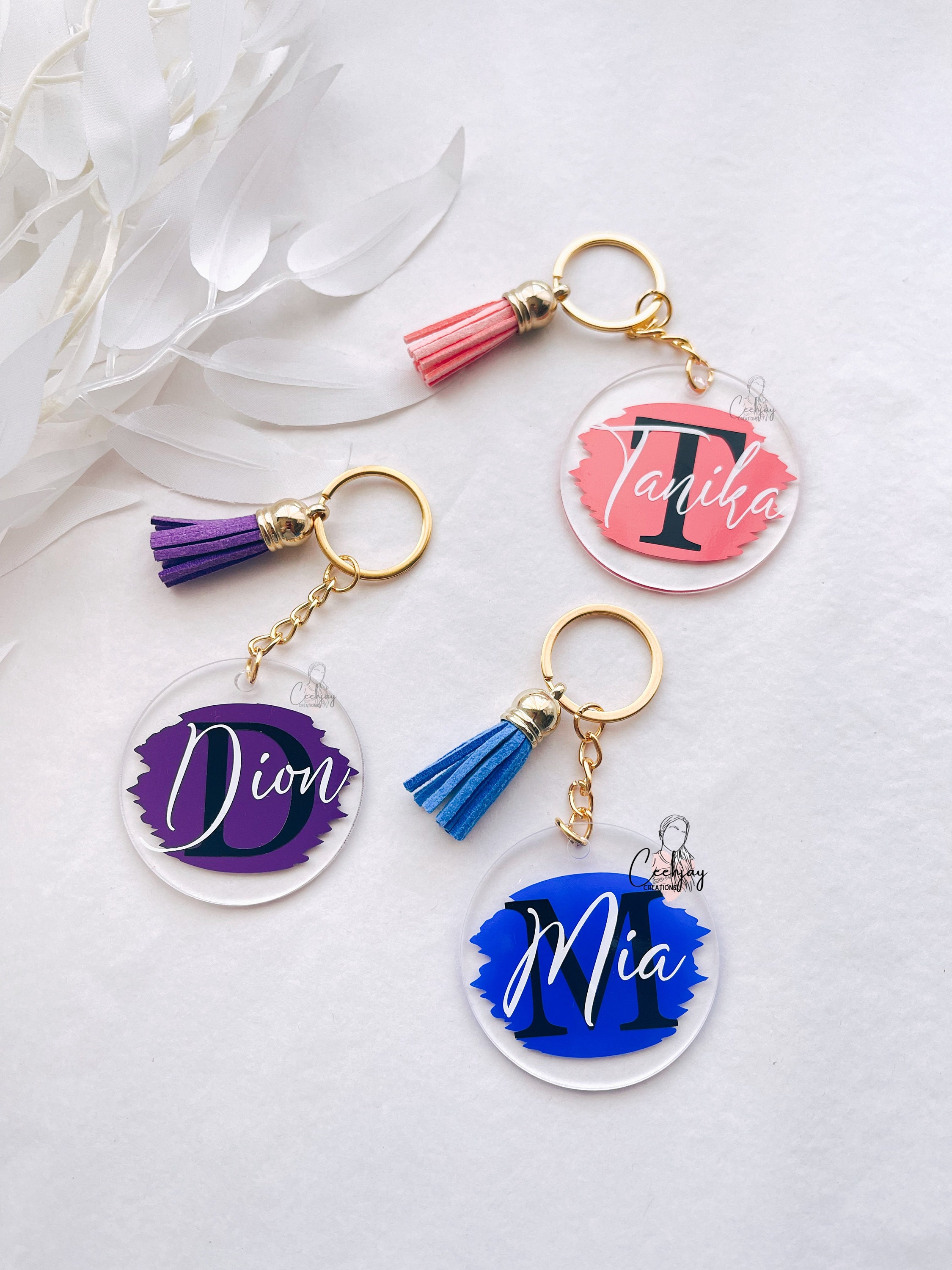 Personalised acrylic deals keyrings