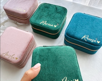 Personalised Travel Jewellery Box | Jewelry Box | Suede Leatherette Jewellery Box | Birthday Gift | Christmas Gift | Bridal Proposal Gift