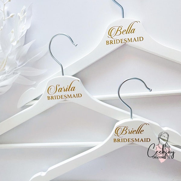 Personalised Wedding Coat Hangers | Bridal Dress | Bridesmaid Proposal Gift | Maid of Honour Gift | Wedding | Custom Coat Hanger | Gift