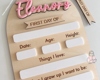 First Day/Last Day Of School Board | Personalised Kids Board | Back to School | School Grade board | Kindy Board | Starting School Sign
