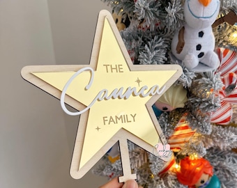 Personalised Christmas Tree Topper, Star Tree Topper, Christmas Decor
