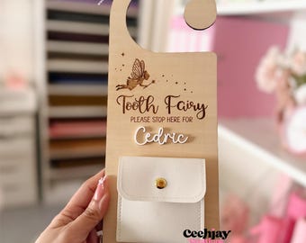 Personalised Tooth Fairy Door Hanger | Tooth Fairy Sign | Wooden Tooth Fairy Door Sign | Custom Name Door Hanger | Kids Tooth Fairy Gift