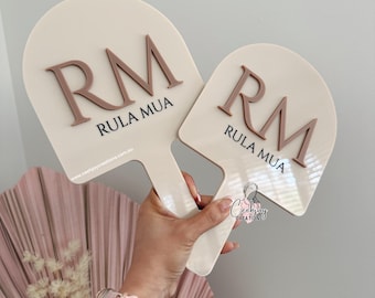 Business Logo Handheld Mirror | Personalised Mirror | Salon Mirror | Beauty and Brows Mirror | Makeup Mirror | Custom Mirror