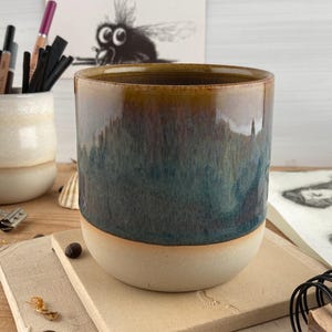 Taza de café - Regalo para amigos - Taza de cerámica - Taza de café sin asa - Taza favorita - Taza azul - Ideas de regalo para hombres