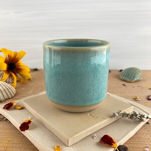 Coffee mug - mug 200 ml - handmade ceramic - ceramic mug turquoise - nice gift for friends - coffee mug without handle