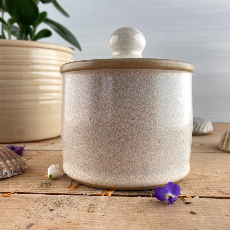 Zuckerdose Keramikdose mit Deckel handgemachte Keramik Einzelstück Gewürzdose Keramik Bild 4