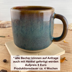 Kaffeebecher Becher 300 ml handgemachte Keramik schönes Geschenk für Freunde Keramikbecher Kaffeebecher ohne Henkel Bild 8