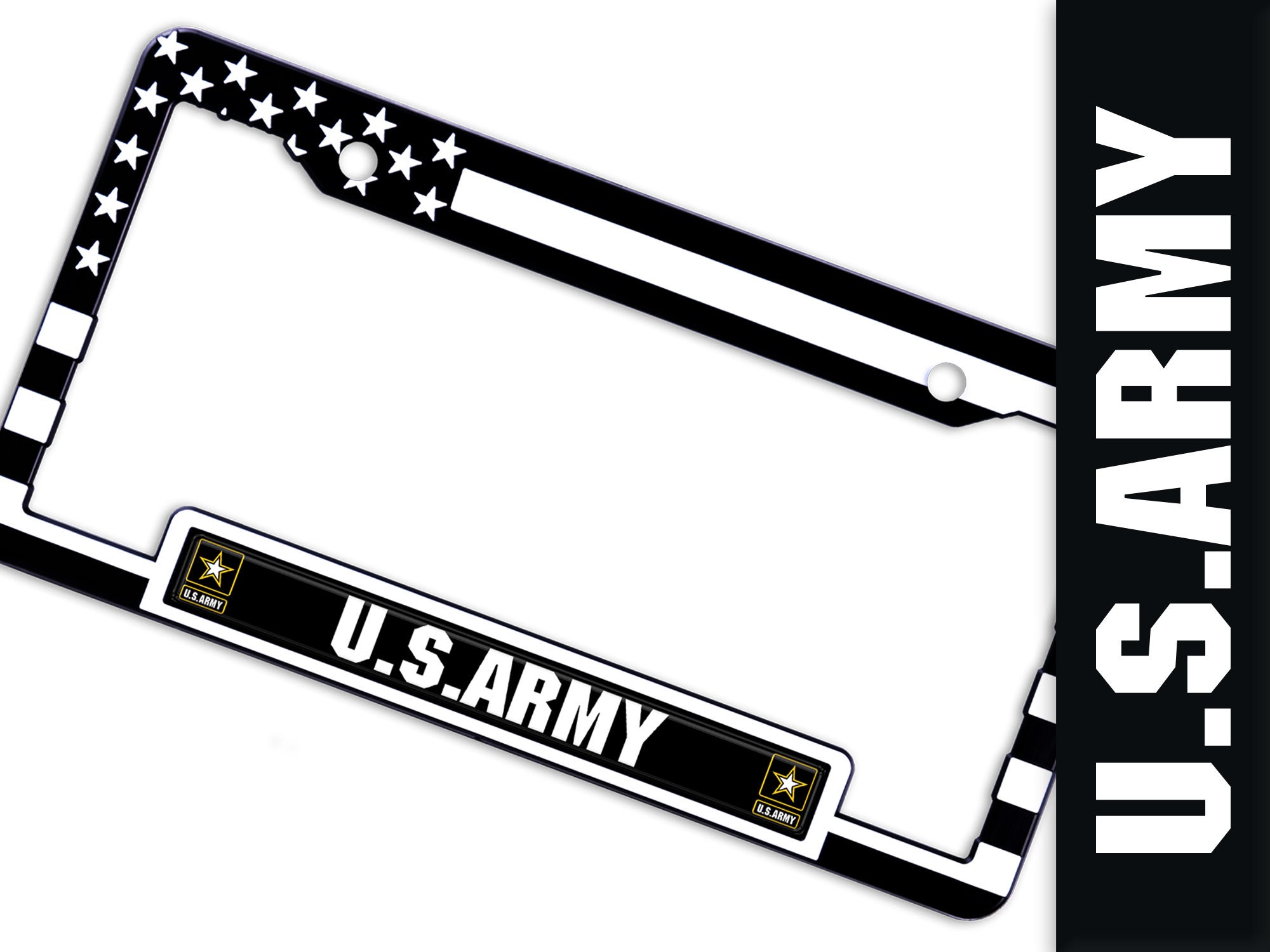 Buy Embossed American Flag License Plate Tag: Laser Etched Army Logo Online In India - Foto 7