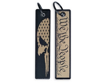 We The People Key Tag Jet Tag with Punisher Skull. Set of 2