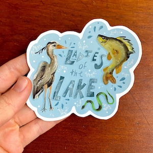 Funny lady fish Stickers, Unique Designs