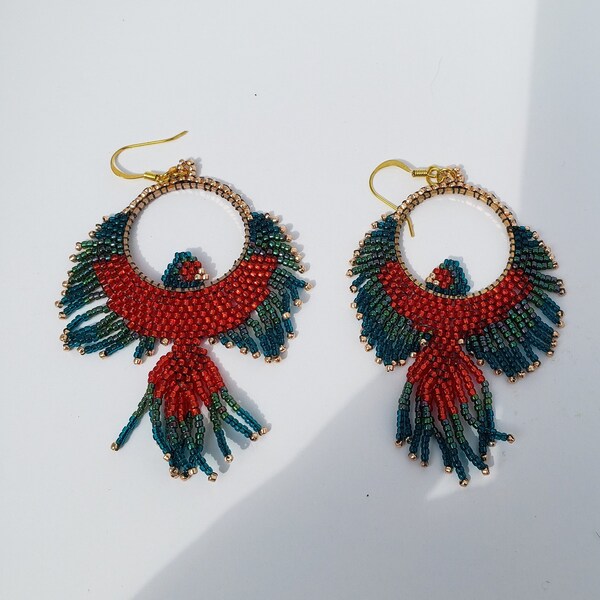 Parrot Earrings Etsy