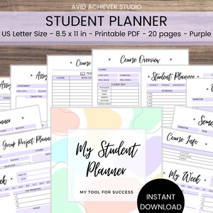 Student Planner Printable Study Organizer Study Planner - Etsy