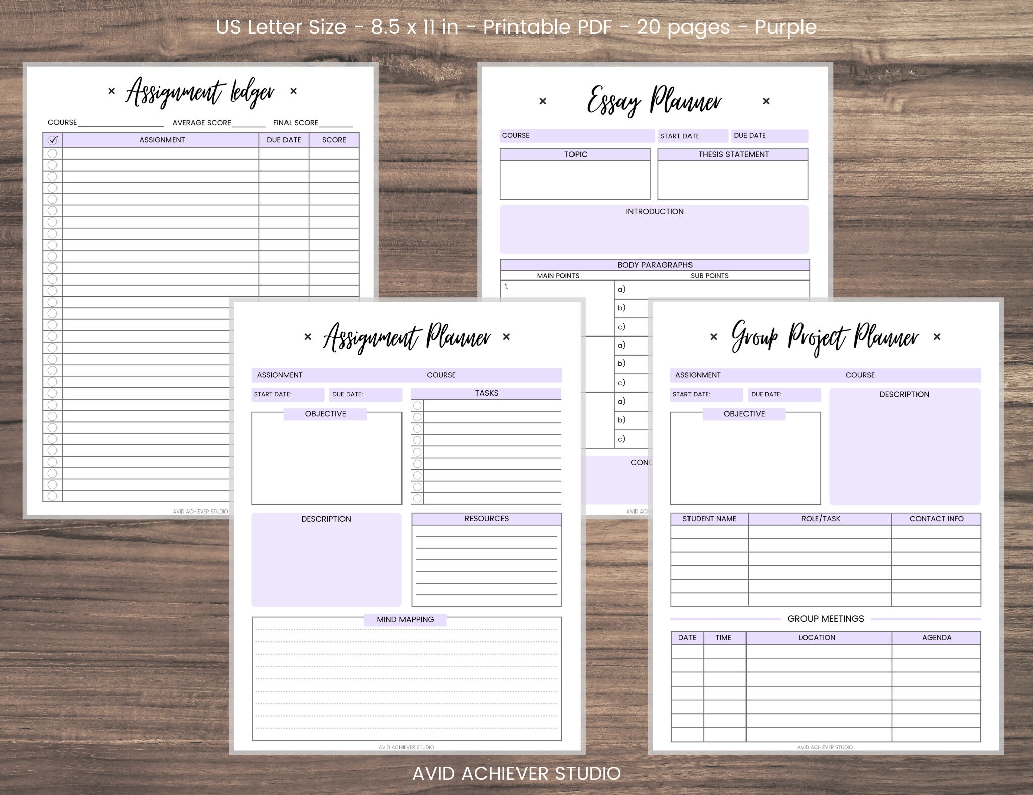 Student Planner Printable Study Organizer Study Planner - Etsy