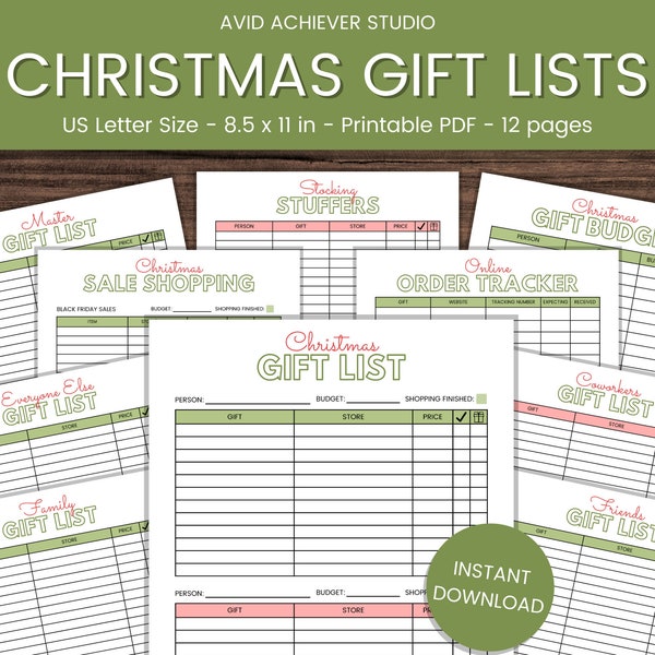 Weihnachtsgeschenkliste Printable | Geschenk Tracker | Weihnachtsgeschenk Checkliste | Geschenk Budget | Xmas Planner, Weihnachten To Do Liste, Weihnachtseinkäufe