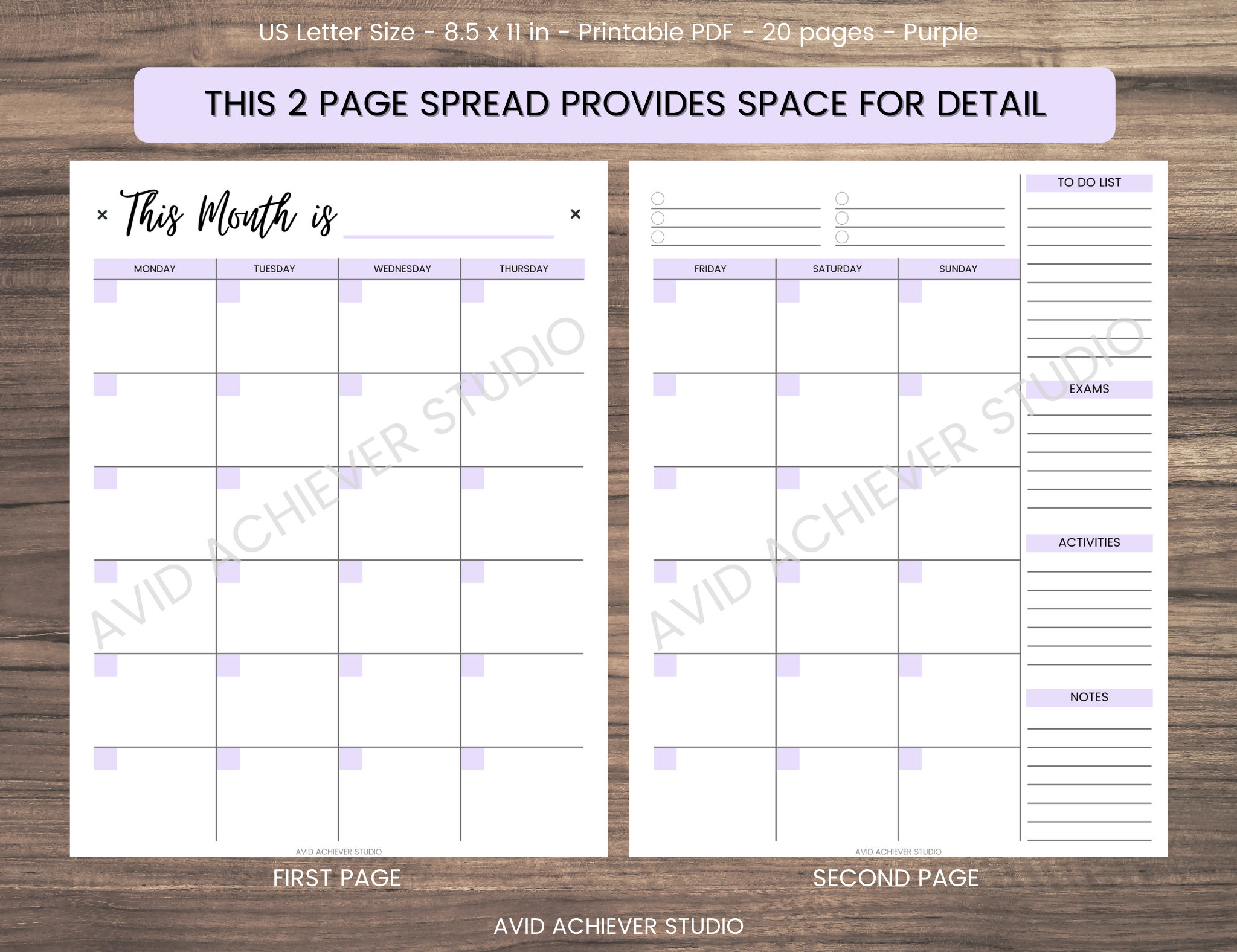 Student Planner Printable Study Organizer Study Planner - Etsy