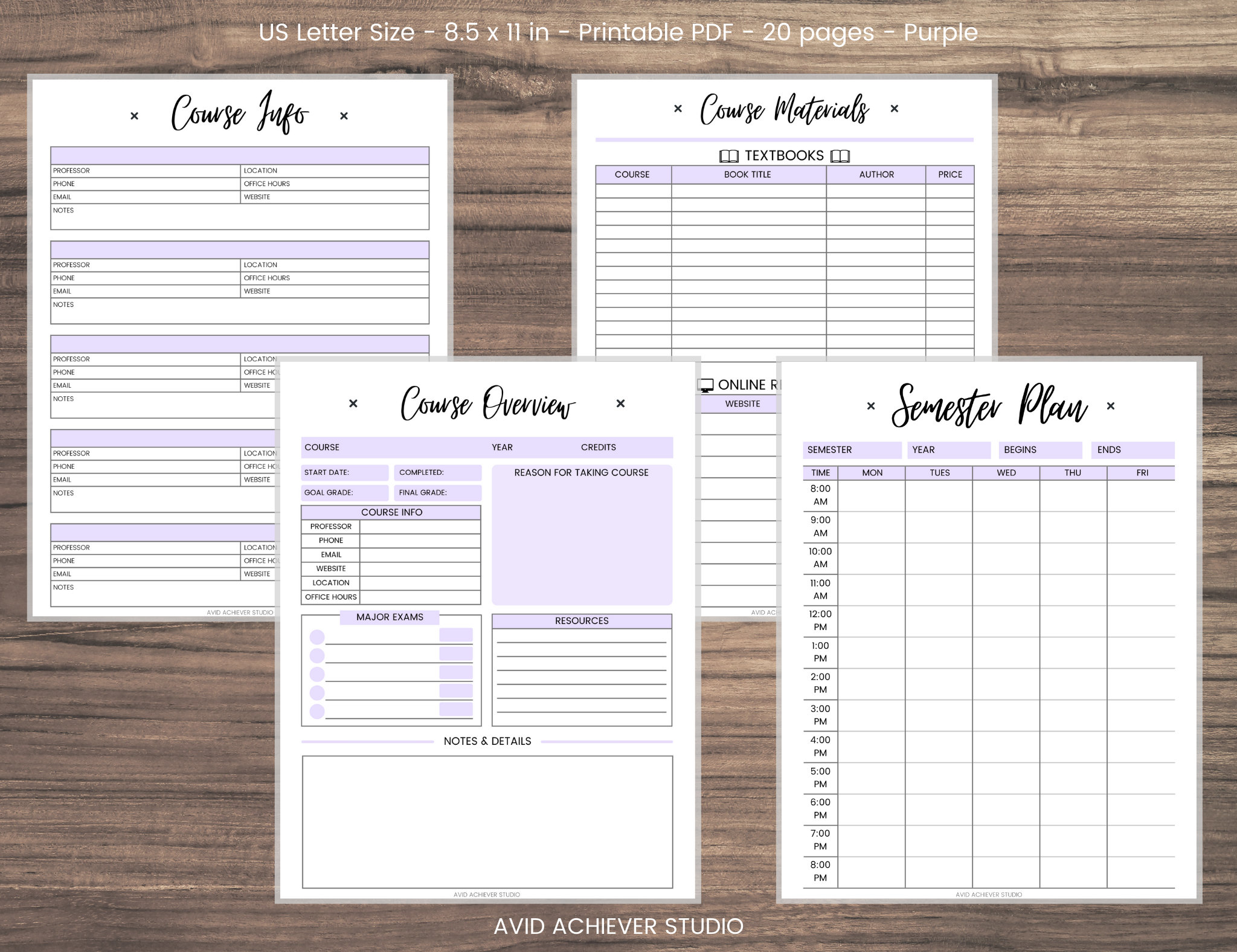 Student Planner Printable Study Organizer Study Planner - Etsy