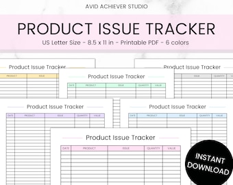 Product Issue Tracker | Product Mistake Log Printable | Product Inventory Log | Product Mistake Tracker for Small Business | PDF
