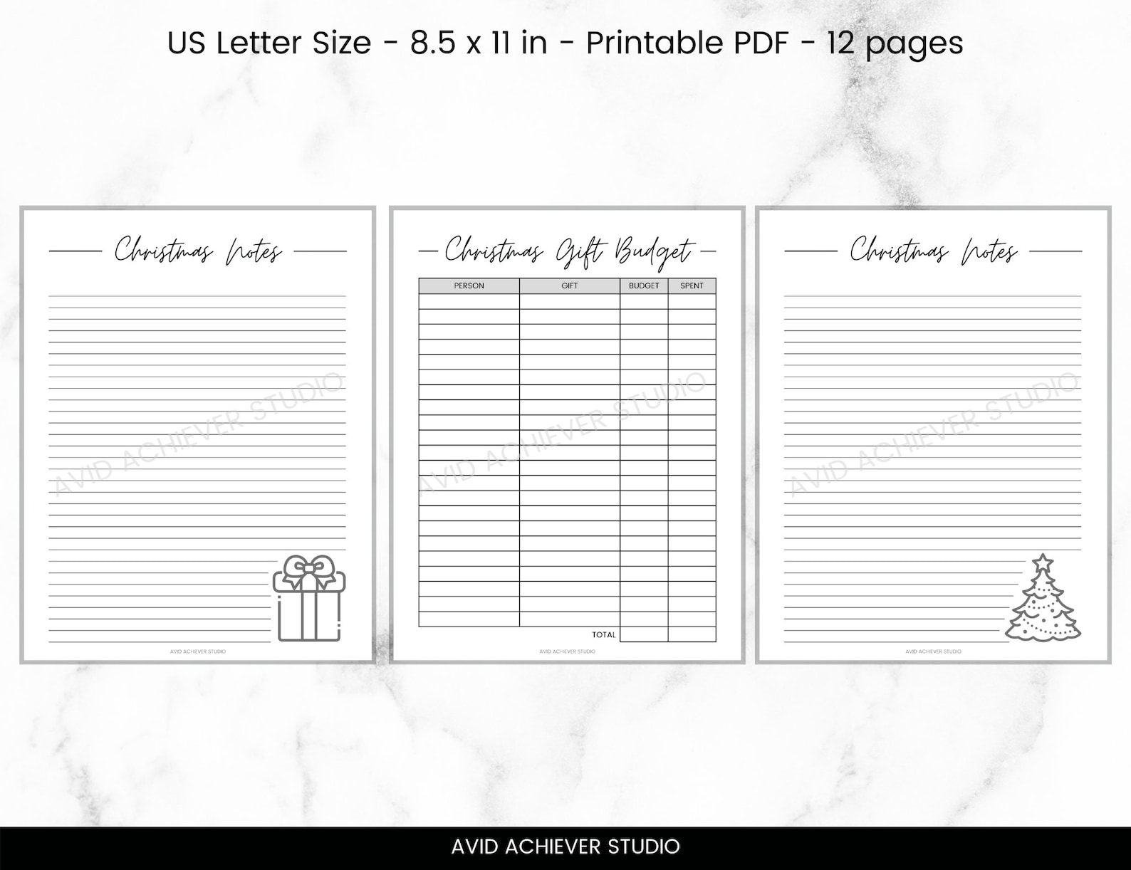 Christmas Gift List Printable Gift Tracker Christmas Gift Checklist