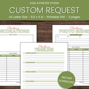 Custom Request - Avid Achiever Studio Printables