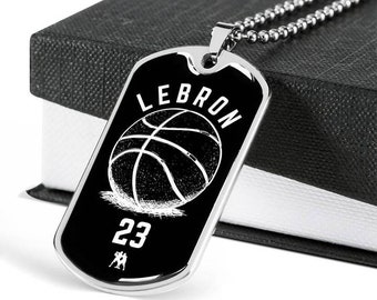 Naszyjnik Lebron James dla córek koszykarek, prezenty dla córek, naszyjnik koszykarski dla córek, prezent koszykarski dla córek
