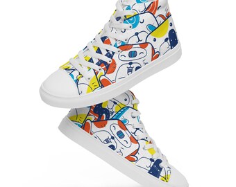 High Top Doodle Designed Canvas Shoes for Your Daughter Etsy