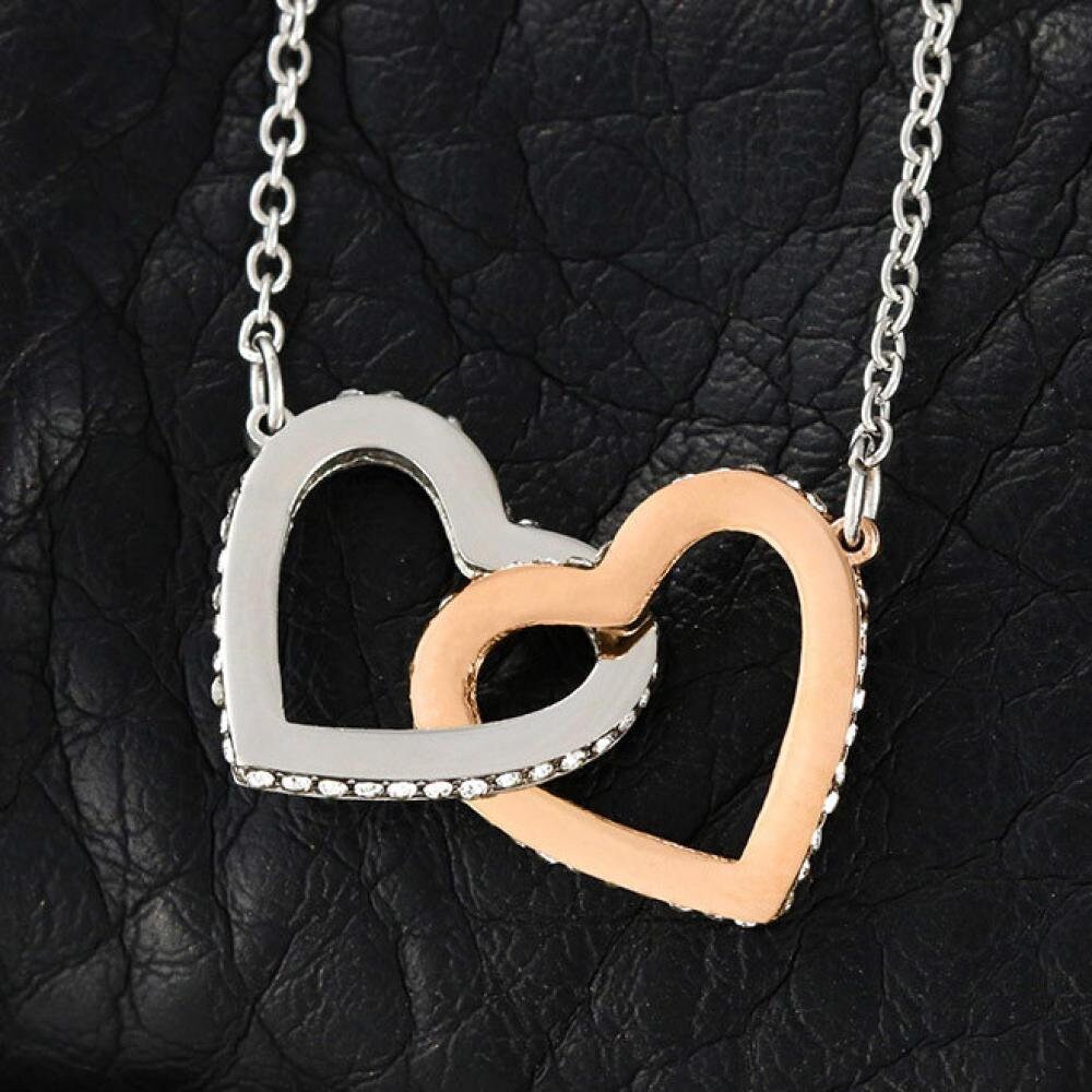 Collana Personalizzata Mamma-Figlia Con Cuori Intrecciati E Messaggio - Ciondolo In Acciaio, Regalo Per Compleanno, Natale - 3