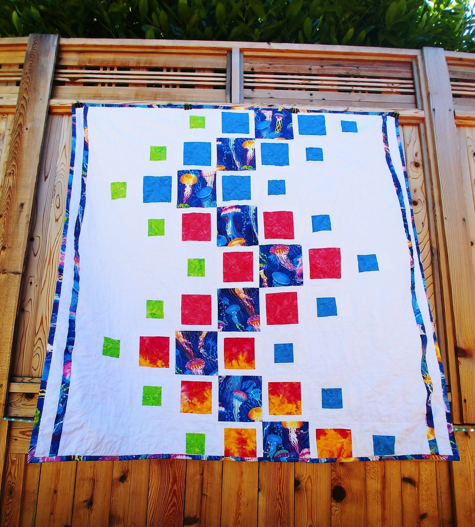 Jellyfish quilt/bright Etsy