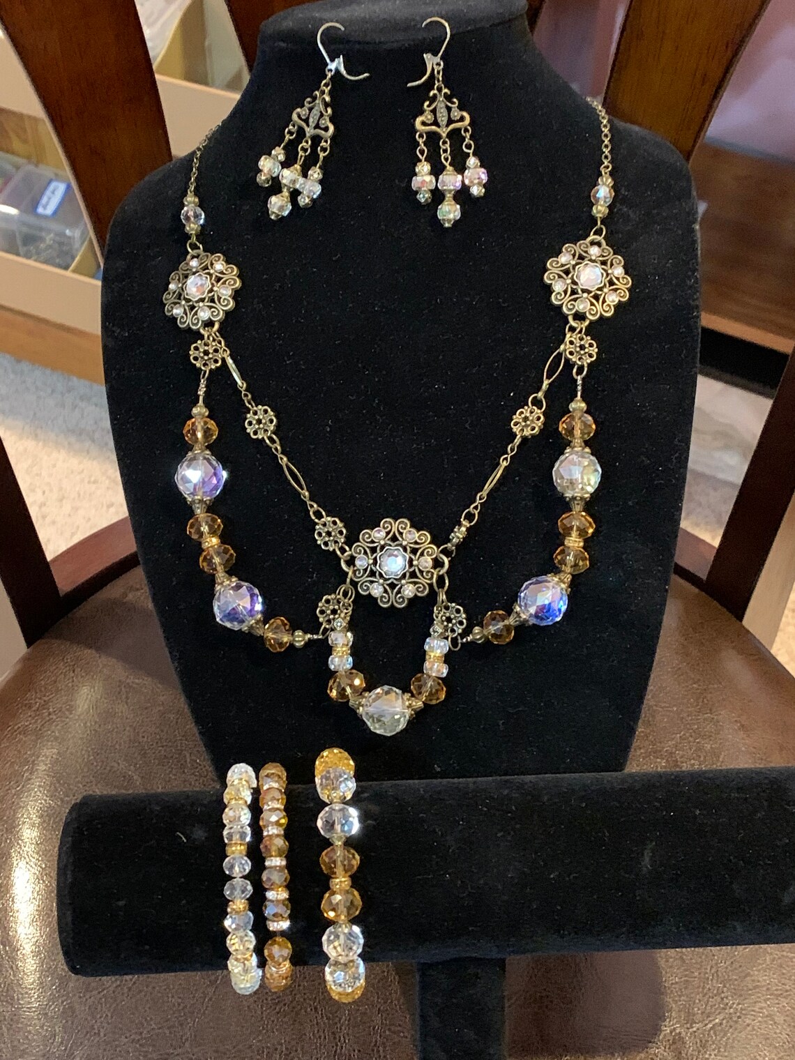 Victorian style jewelry set. Impressive and elegant could Etsy