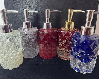 Resin soap or lotion dispenser in unique designs