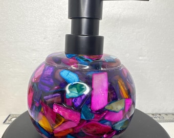 Resin soap or lotion dispenser in unique designs