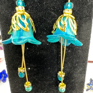 Hand painted lucite flower tulip earrings image 3