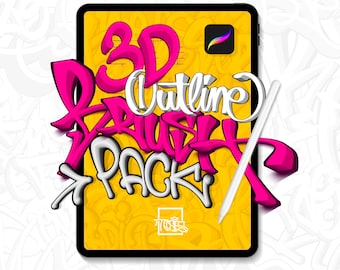 Graffiti 3D Outline Master Brush Pack for Procreate App