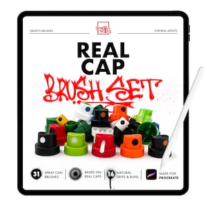 Procreate Graffiti Brush Pack: Real Caps, Spray Paint Effects (Digital Download)